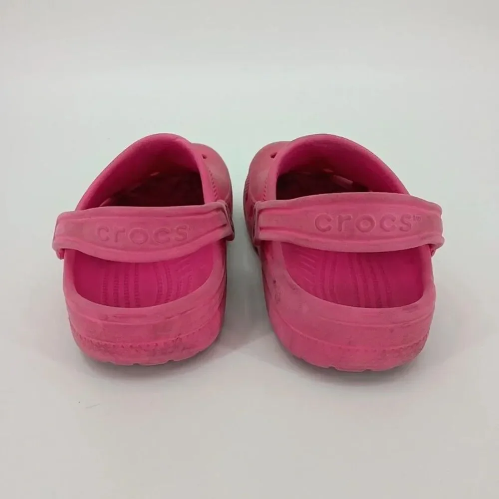 Crocs Classic Clog Hot Pink J3 Kids Youth Slip On Sandal Casual Comfort